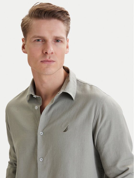 Nautica Nautica Cămașă W126-NAMST-1023-34X Verde Regular Fit