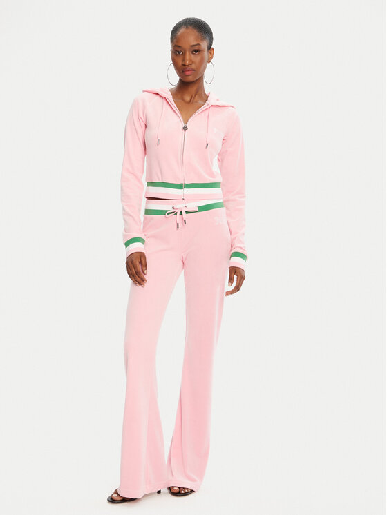 Juicy Couture Juicy Couture Bluza Velour Crop JCWAS225351 Różowy Regular Fit