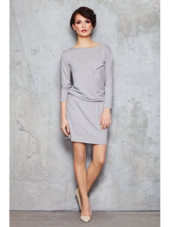 Infinite You Infinite You Sukienka letnia M041 Szary Basic Fit