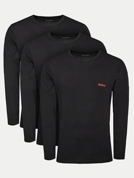 HUGO HUGO Souprava triček s dlouhým rukávem 50492631 Černá Regular Fit