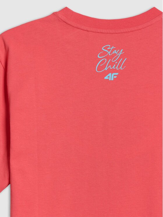 4F 4F T-Shirt 4FRSS26TTSHM4305-63S Różowy Regular Fit