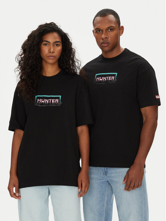 Hunter Hunter T-Shirt Abele UNISEX HARU0007251 Czarny Regular Fit