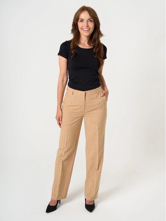 Willsoor Willsoor Spodnie materiałowe 68157 Brązowy Regular Fit