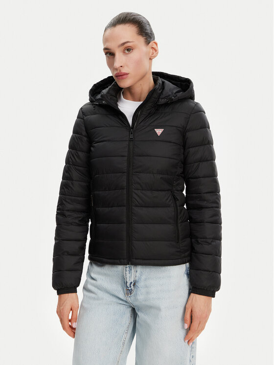 Guess Jeans Guess Jeans Пухено яке W5RL99 WHAB2 Черен Regular Fit