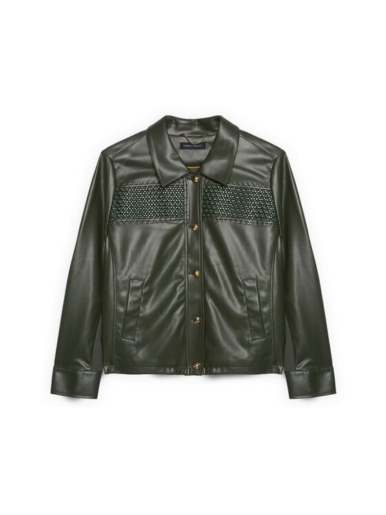 Fiorella Rubino Fiorella Rubino Giacca in similpelle R318T001291N035 Verde Boxy Fit