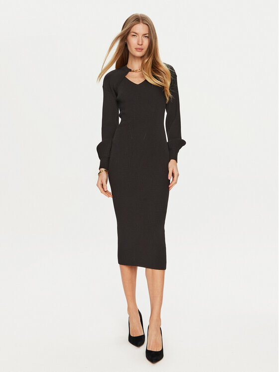 TWINSET TWINSET Úpletové šaty 241TP3361 Černá Slim Fit
