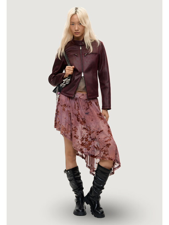 Desigual Desigual Μπουφάν δερμάτινο CHAQ_BIKERCY Μπορντό Casual Fit