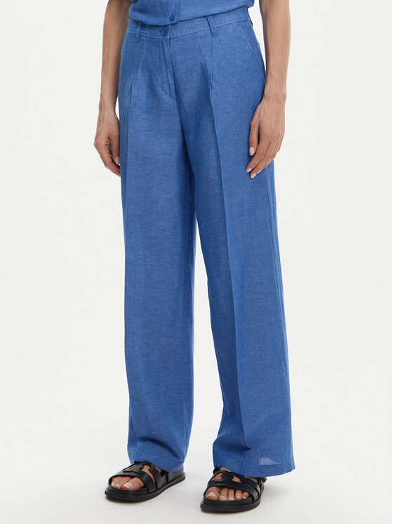 Olsen Olsen Szövet nadrág 14002406 Kék Wide Leg