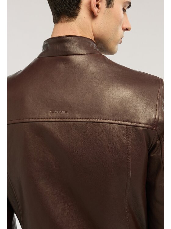 Trussardi Trussardi Kurtka skórzana R301M000054N023 Brązowy Regular Fit