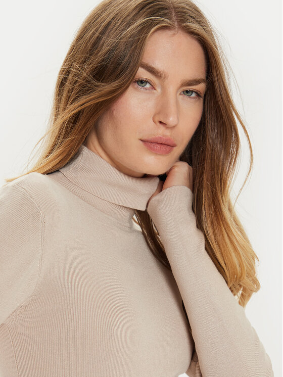 JDY JDY Rollkragenpullover Cirkeline 15307910 Beige Slim Fit