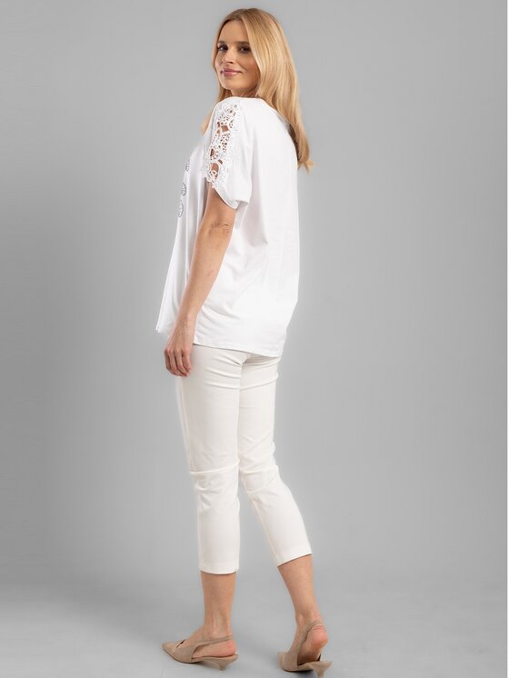 Perso Perso T-Shirt TCE242114F Biały Regular Fit