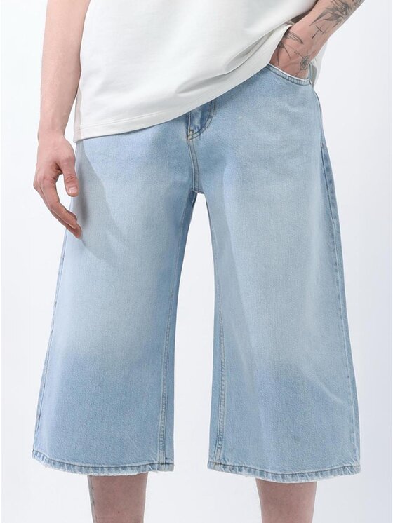 Szorty jeansowe, rozmiar 33, Niebieskie, Krótkie Spodenki Jortsy Jeansowe Super Baggy Męskie Jasne Niebieskiee Classic Bermudy 31