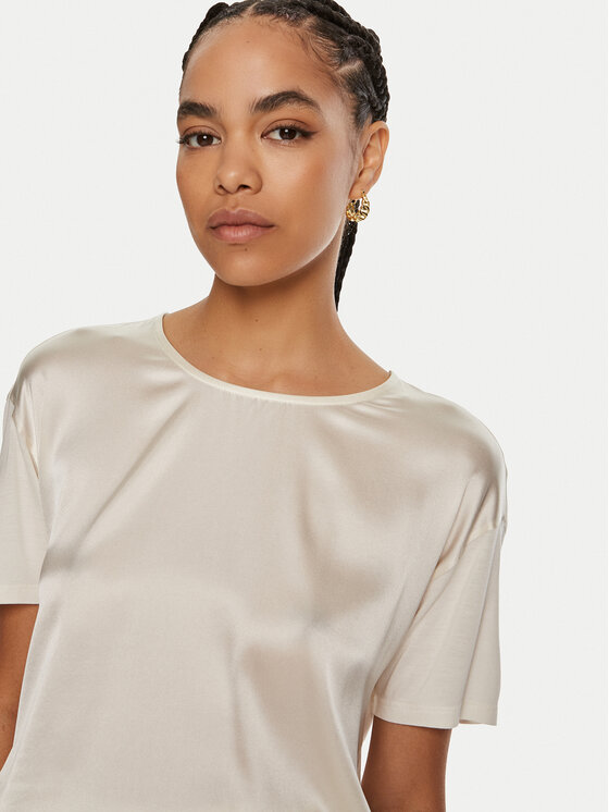 BOSS Boss Marškinėliai Esandy 50457656 Écru Relaxed Fit