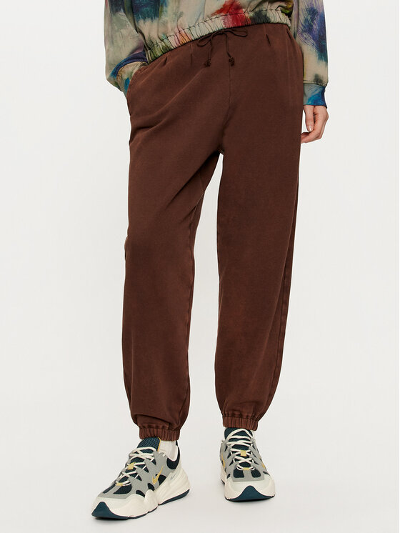 Deha Deha Spodnji del trenirke C12165 Rjava Regular Fit