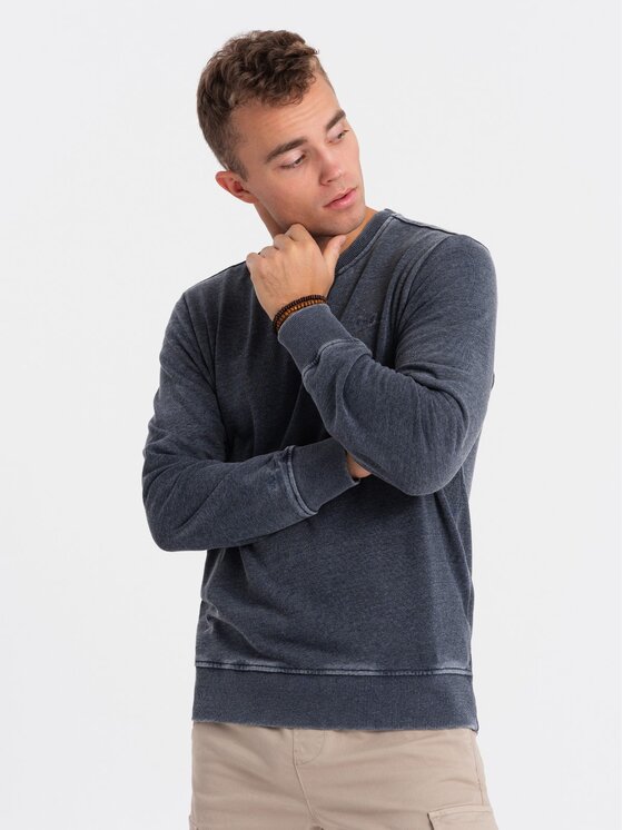 Ombre Ombre Mikina OM-SSDS-0131 Tmavomodrá Regular Fit