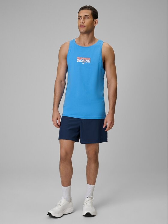 4F 4F Tank top 4FWSS26TSLEM249-33S Niebieski Regular Fit