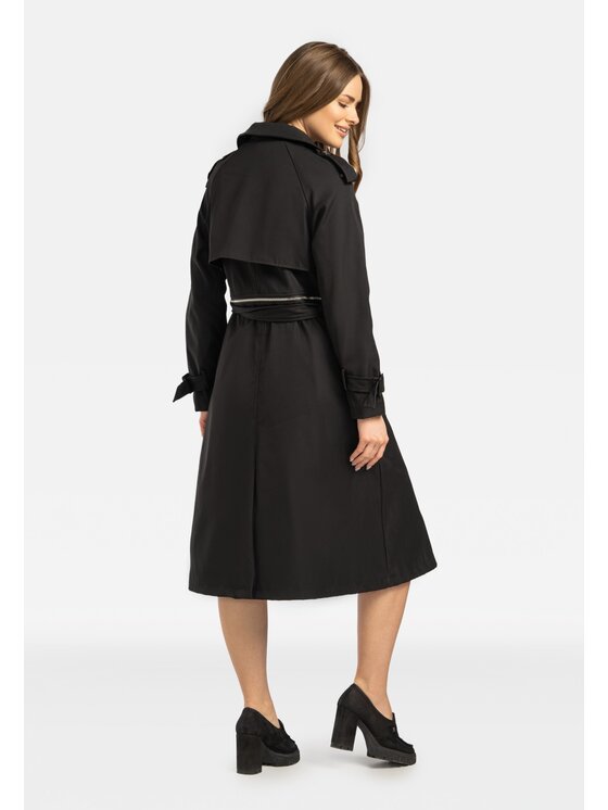 Perso Perso Prechodný kabát dwuczęsciowy Čierna Slim Fit
