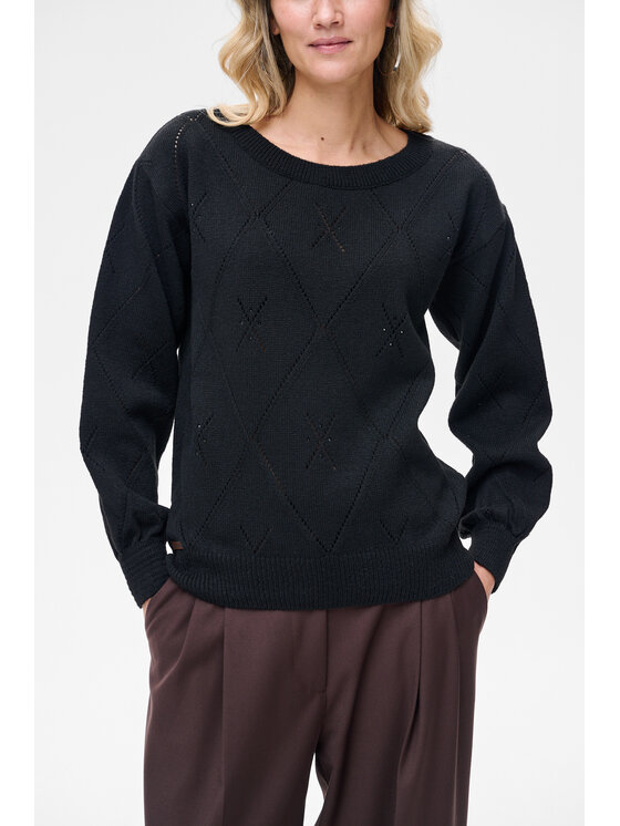 blue shadow blue shadow Sweter Bery Czarny Regular Fit