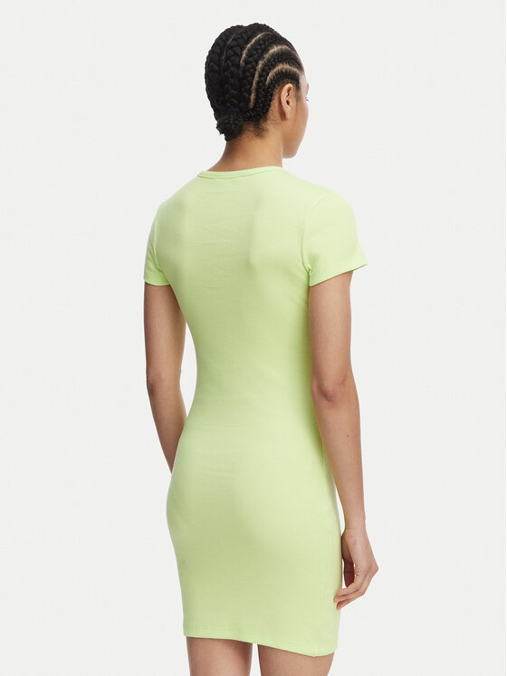 Tommy Jeans Tommy Jeans Sommerkleid Flag DW0DW22613 Hellgrün Slim Fit