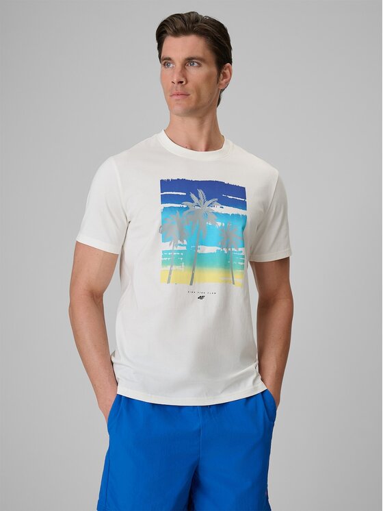 4F 4F T-shirt 4FRSS26TTSHM4291-11S Bianco Regular Fit