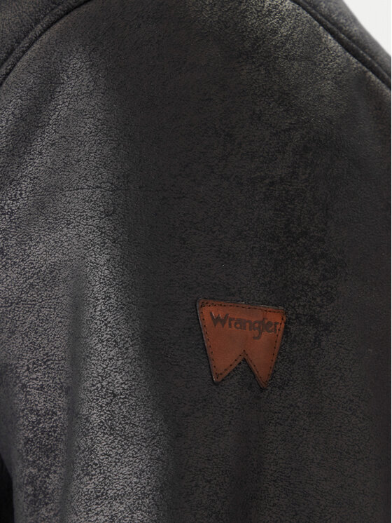 Wrangler Wrangler Kurtka z imitacji skóry Shearling 112371854 Czarny Regular Fit