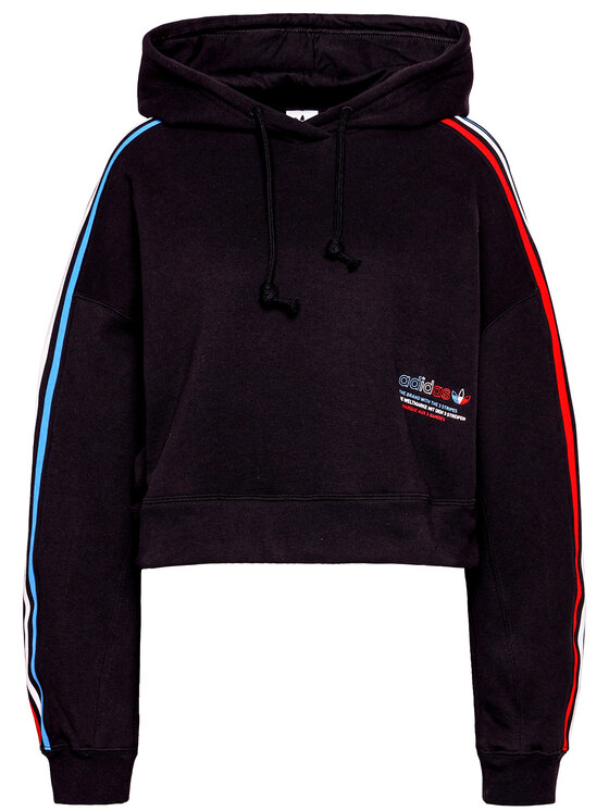 adidas adidas Bluză adicolor Tricolor Trefoil GN2853 Negru Loose Fit