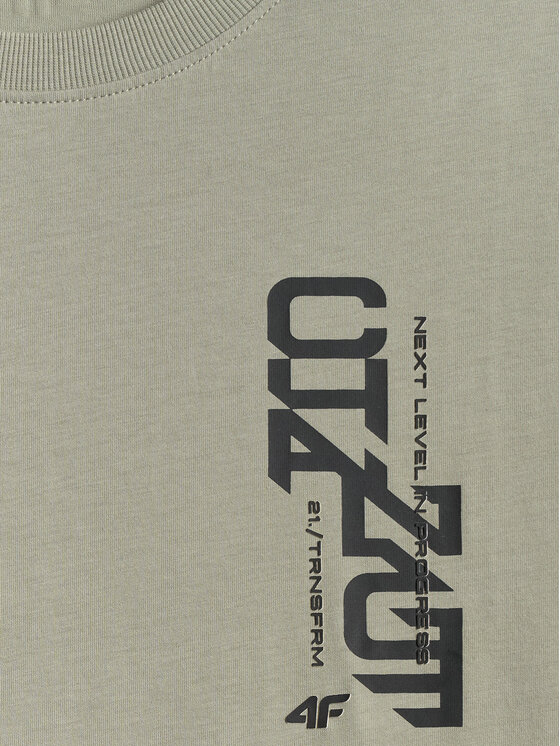 4F 4F T-Shirt BRAND CODE Khaki Regular Fit