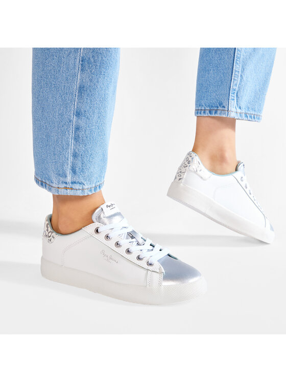 Pepe Jeans Sneakersy Kioto Fire PLS31173 Bia y