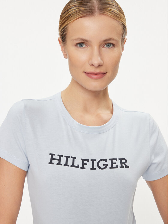 Tommy Hilfiger Tommy Hilfiger T-Shirt WW0WW38872 Himmelblau Slim Fit