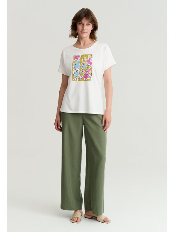 TATUUM TATUUM T-Shirt MONKI 1 Kremowy Classic Fit
