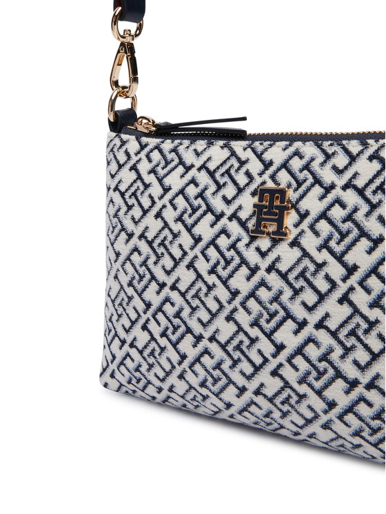 Tommy Hilfiger Tommy Hilfiger Geantă Th Jacquard Mini Shoulder Bag AW0AW19006 Albastru