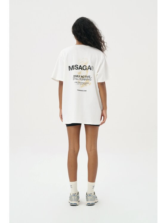 Misaga Misaga T-Shirt DASR T-SHIRT Biały Oversize