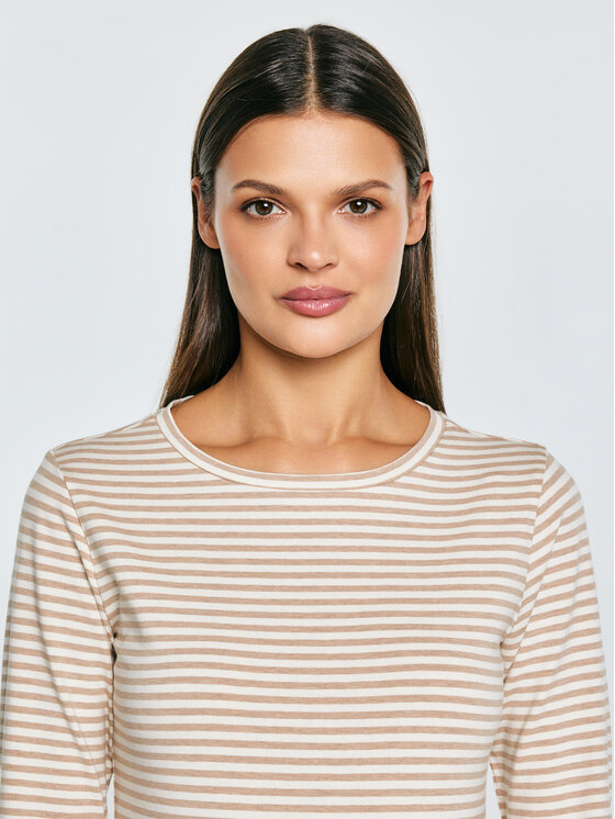 BIG STAR BIG STAR Longsleeve VENSA Kremowy Basic Fit
