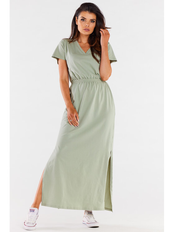 Infinite You Infinite You Sukienka letnia M290 Zielony jasny Basic Fit