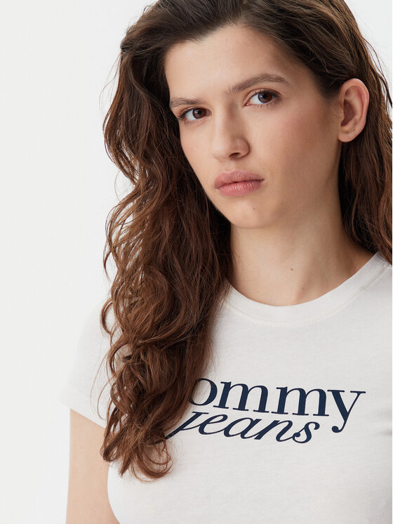Tommy Jeans Tommy Jeans Marškinėliai Essential DW0DW19447 Écru Slim Fit