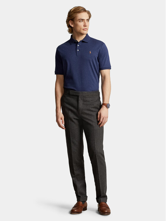 Polo Ralph Lauren Polo Ralph Lauren Тениска с яка и копчета 710704319033 Тъмносин Custom Slim Fit