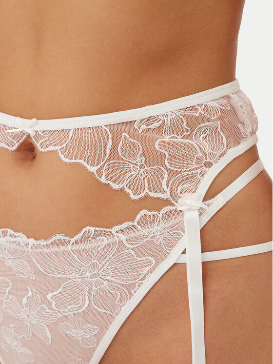 Hunkemöller Hunkemöller Augšstilba zeķu siksniņa Lauren 300906 Écru