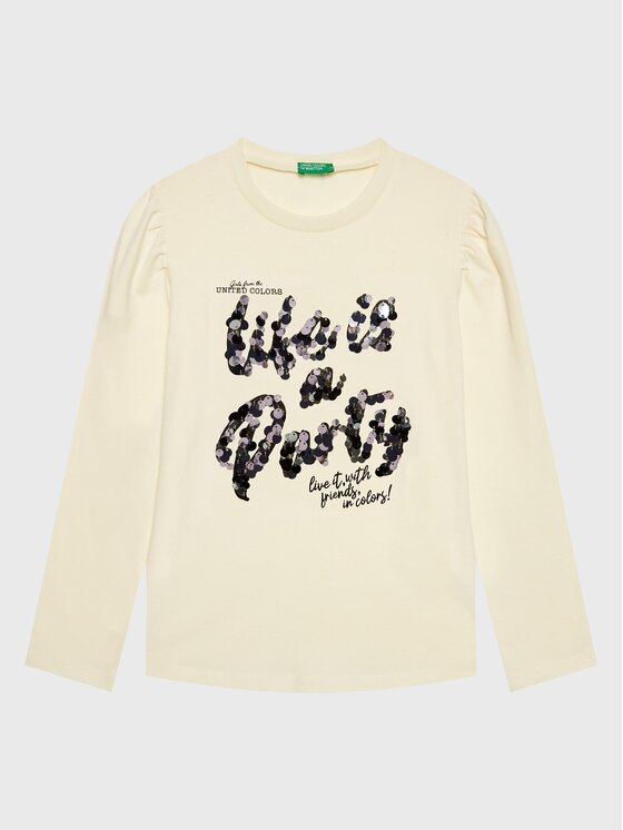 United Colors Of Benetton Bluză 3YN4C108T Alb Regular Fit