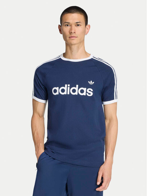 adidas adidas T-särk 3-Stripes Ringer KF0419 Tumesinine Slim Fit
