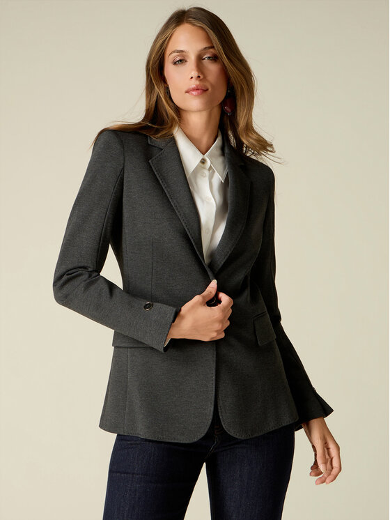 Oltre Oltre Marynarka Q071R004707N023 Szary Regular Fit