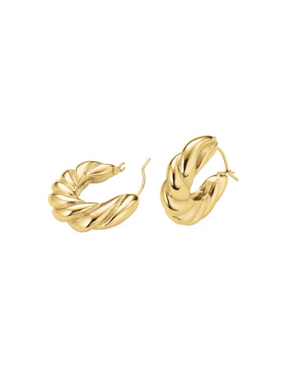Rosefield Rosefield Kolczyki Hoops Collection Złoty