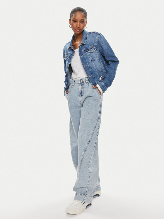 Tommy Jeans Tommy Jeans Traper jakna Izzie DW0DW17653 Plava Relaxed Fit