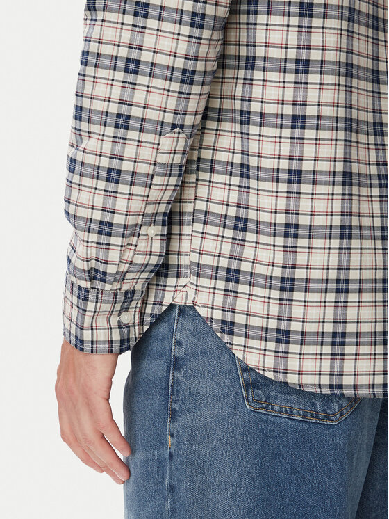 Tommy Hilfiger Tommy Hilfiger Marškiniai Oxford Tartan MW0MW44620 Smėlio Regular Fit