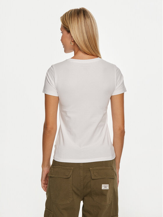 Guess Jeans Guess Jeans T-krekls W4YI02 J1314 Balts Slim Fit