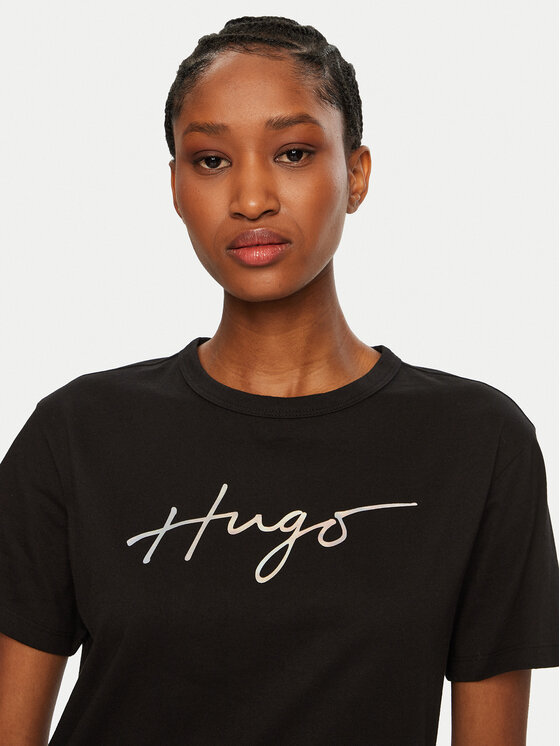 HUGO HUGO T-Shirt Damacia 50535491 Černá Regular Fit
