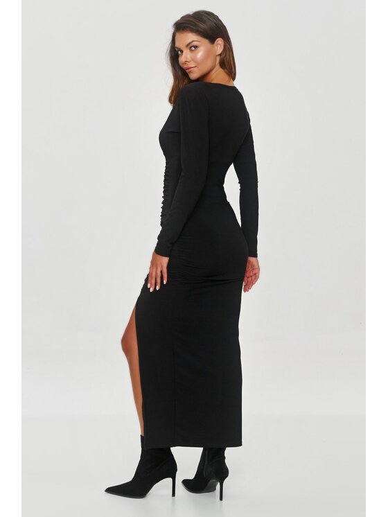 Makadamia Makadamia Sukienka wieczorowa M854 Czarny Shaped Fit