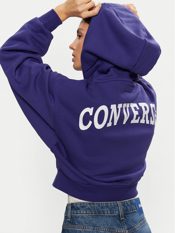 Converse Converse Majica dugih rukava Retro 10026150-A08 Plava Loose Fit