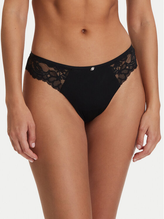 BOSS BOSS Stringtanga Blossom 50556195 Schwarz