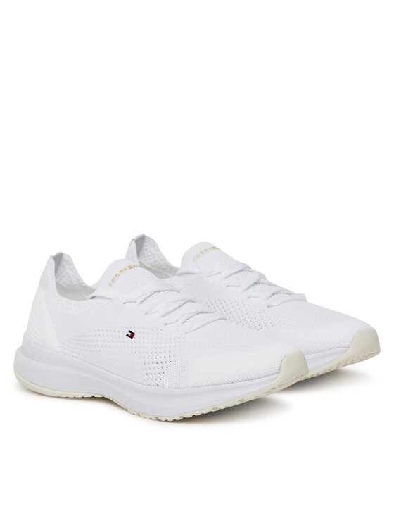 Tommy Hilfiger Tommy Hilfiger Laisvalaikio batai Th Knit Runner FW0FW08813 Balta