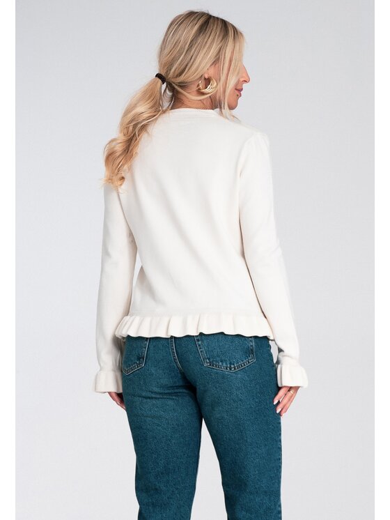 FIGL FIGL Kardigan M1247 Biały Regular Fit